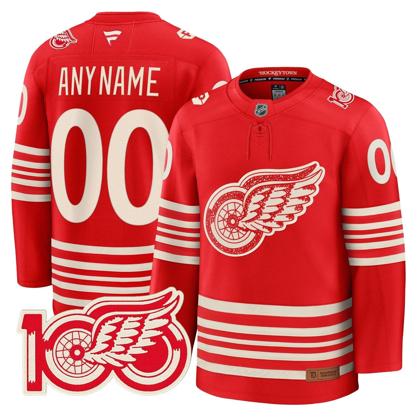 Detroit Red Wings Centennial Season Premium Custom Jersey - All Stitched