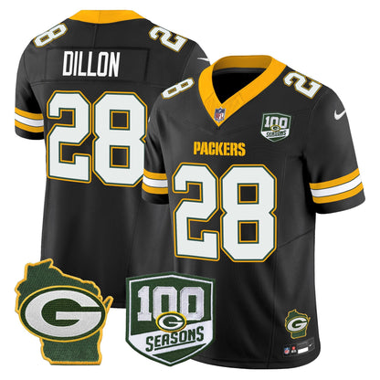 Men's Green Bay Packers 100th Season & Home Patch Vapor Limited Jersey - All Stitched