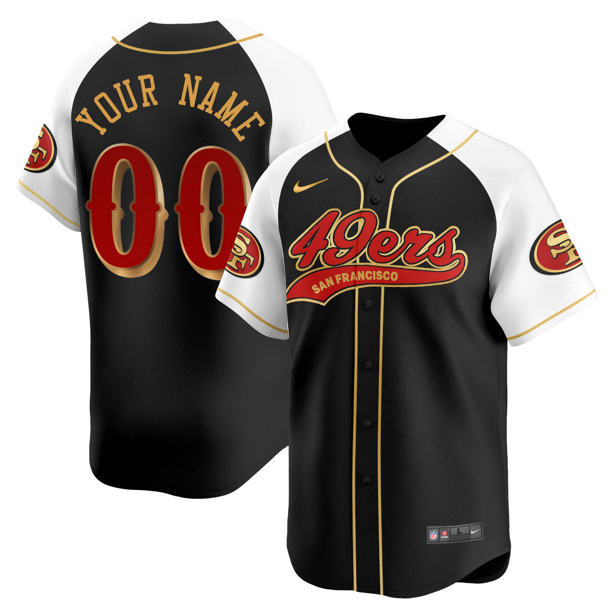 Custom San Francisco 49ers Rivalry Series Baseball Jersey - All Stitched