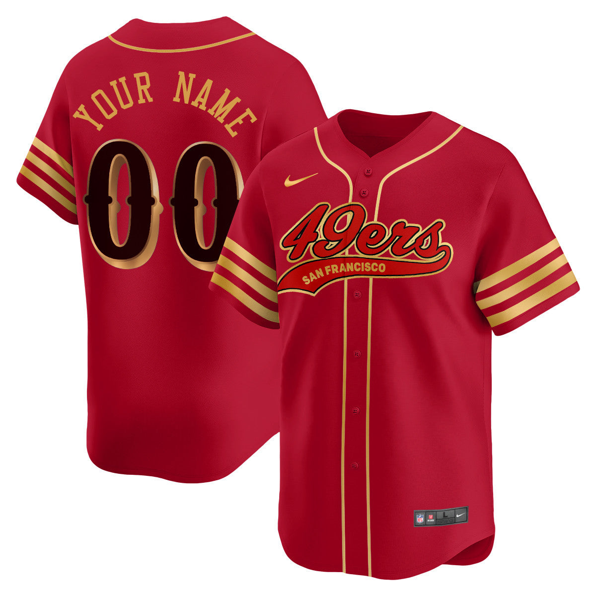 Custom San Francisco 49ers Rivalry Series Baseball Jersey - All Stitched