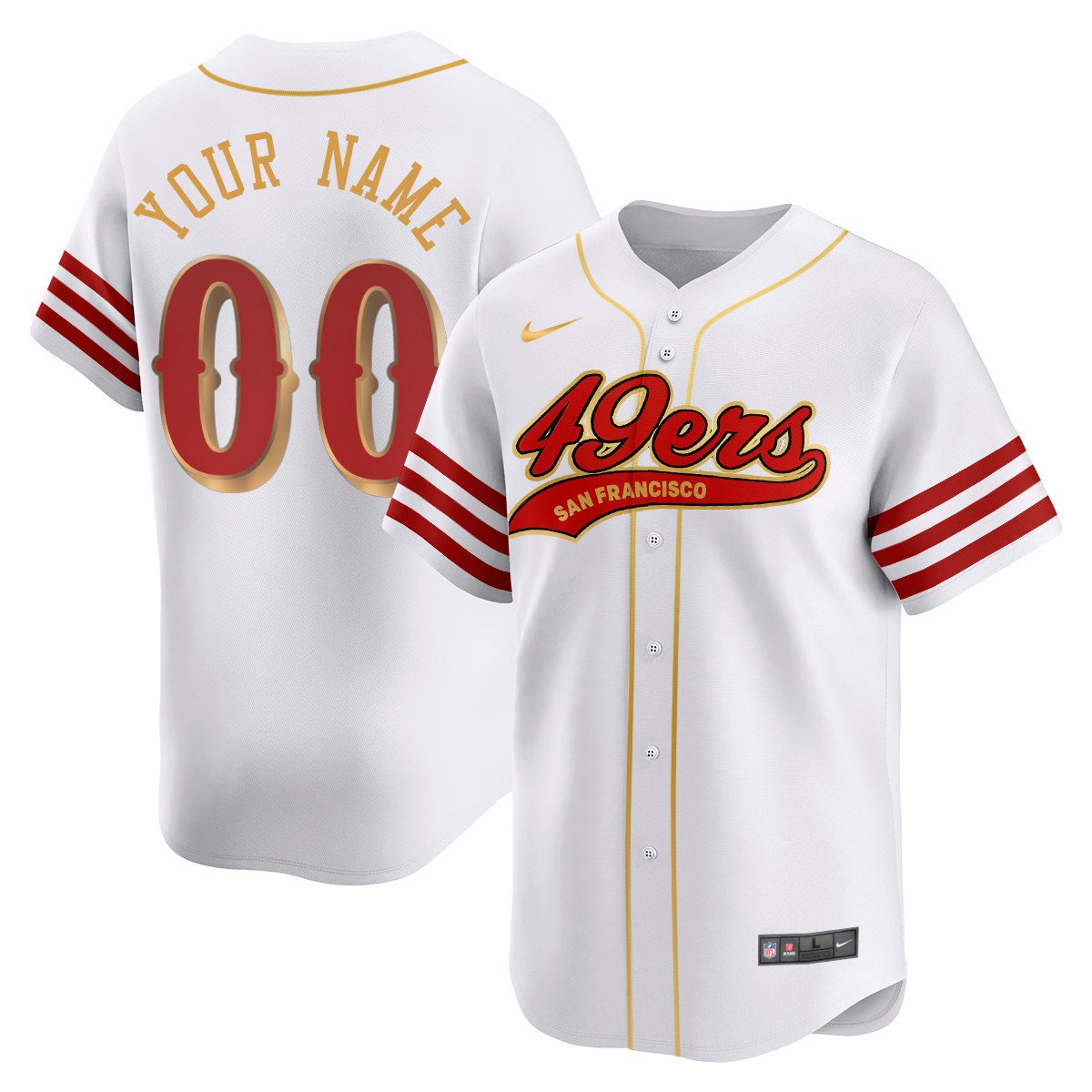 Custom San Francisco 49ers Rivalry Series Baseball Jersey - All Stitched