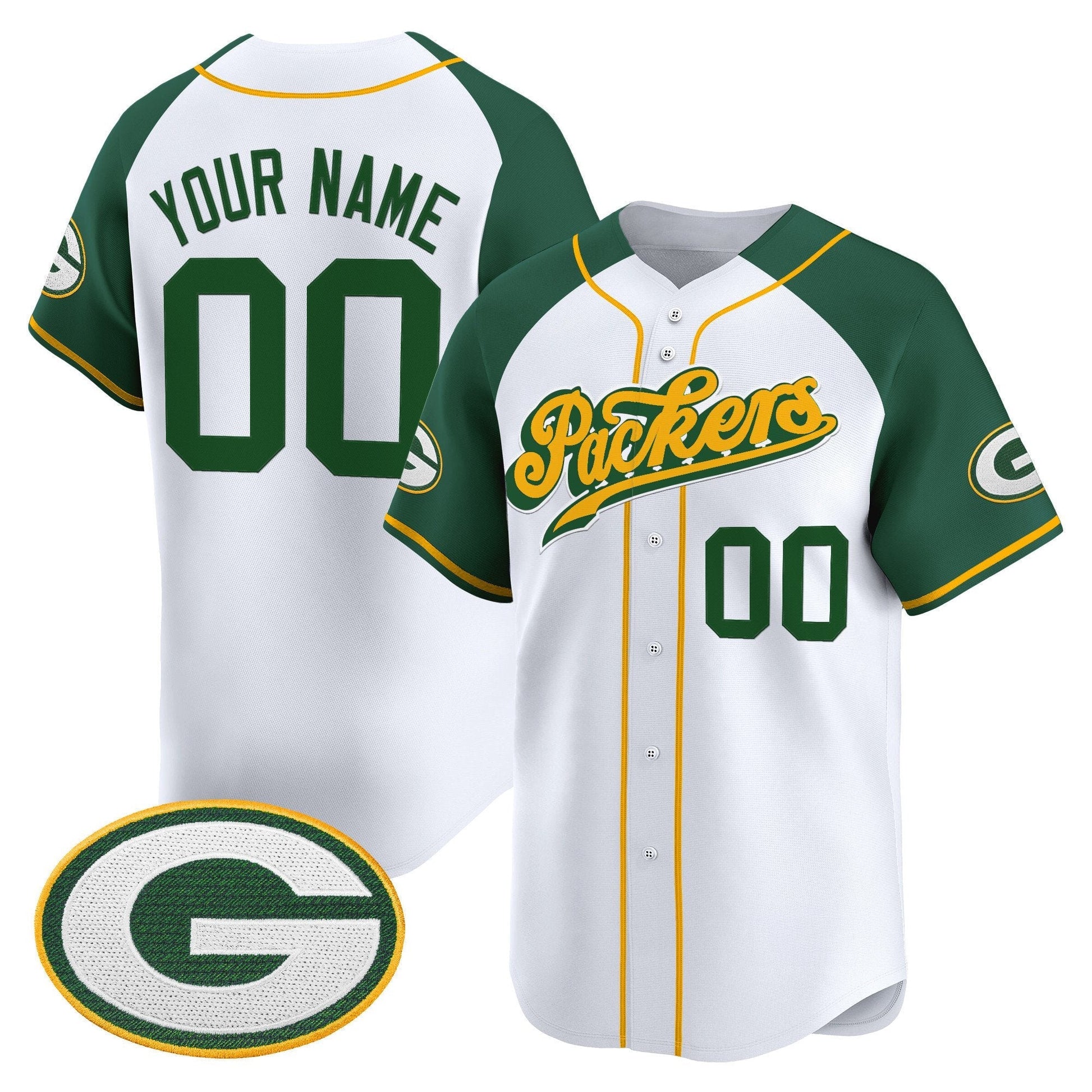 Green Bay Packers 2025 Vapor Baseball Custom Jersey V2 - All Stitched