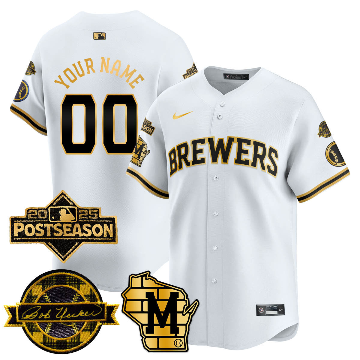 Custom Milwaukee Brewers 2025 Postseason Jersey - All Stitched