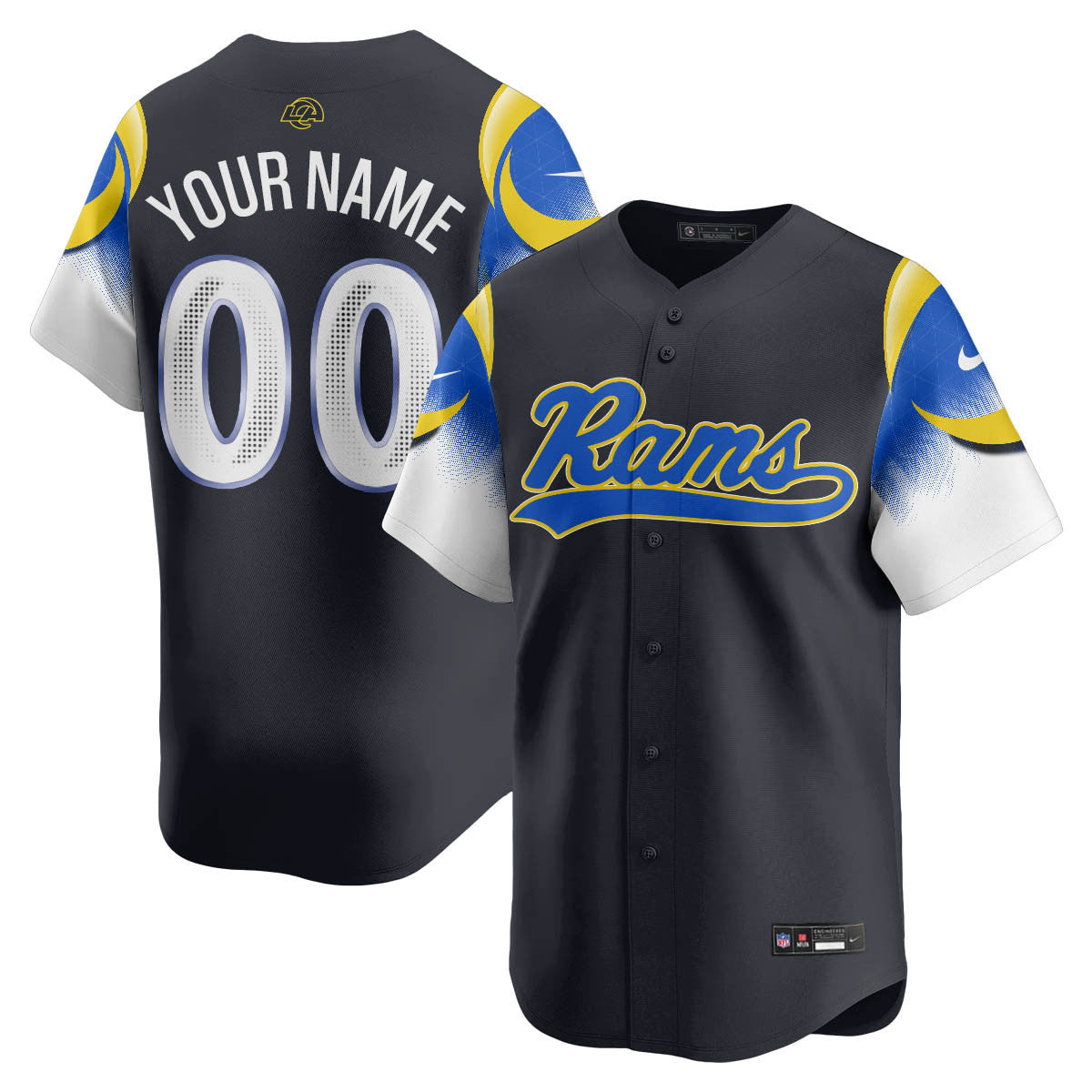 Los Angeles Rams Rivalry Series Baseball Jersey - All Stitched