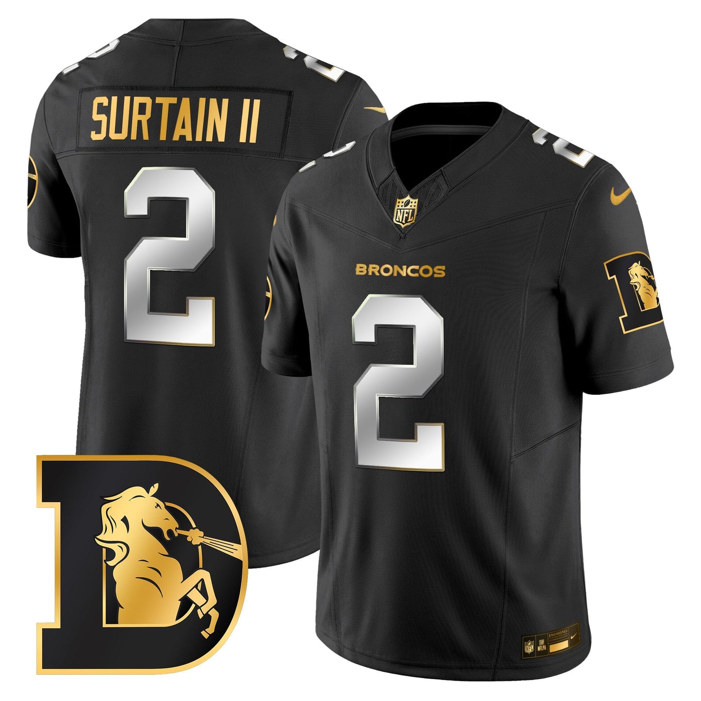 Men's Denver Broncos Throwback Gold Vapor Limited Jersey - All Stitched