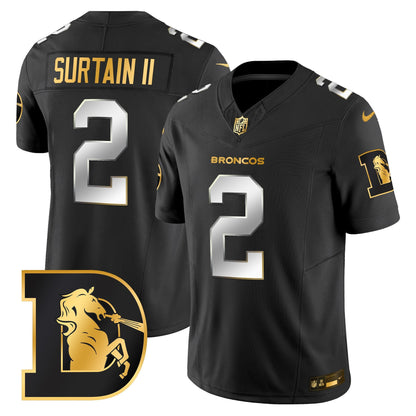 Men's Denver Broncos Throwback Gold Vapor Limited Jersey - All Stitched