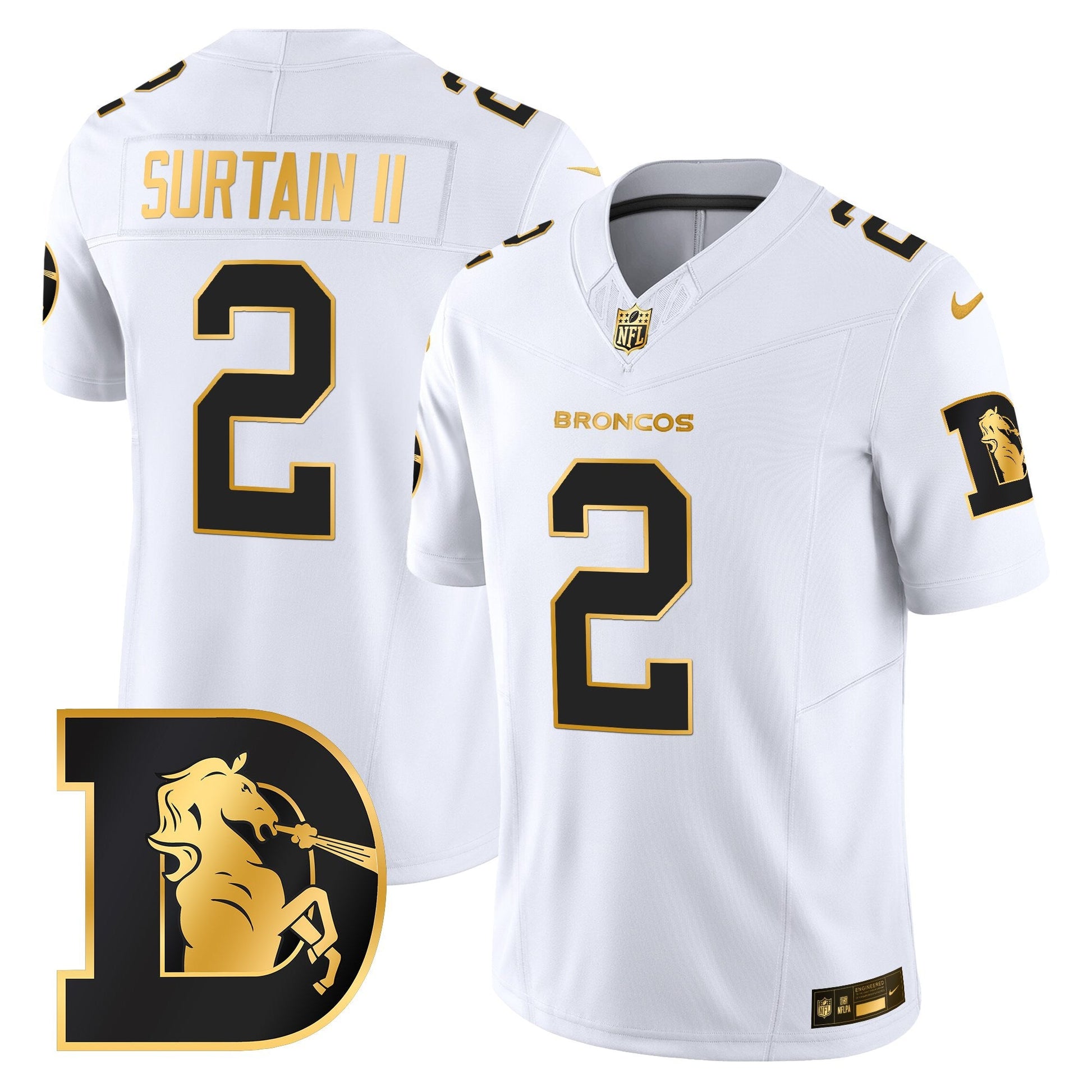 Men's Denver Broncos Throwback Gold Vapor Limited Jersey - All Stitched