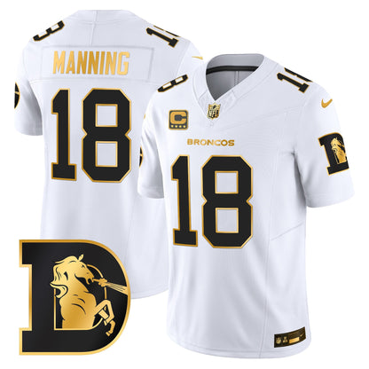 Men's Denver Broncos Throwback Gold Vapor Limited Jersey - All Stitched