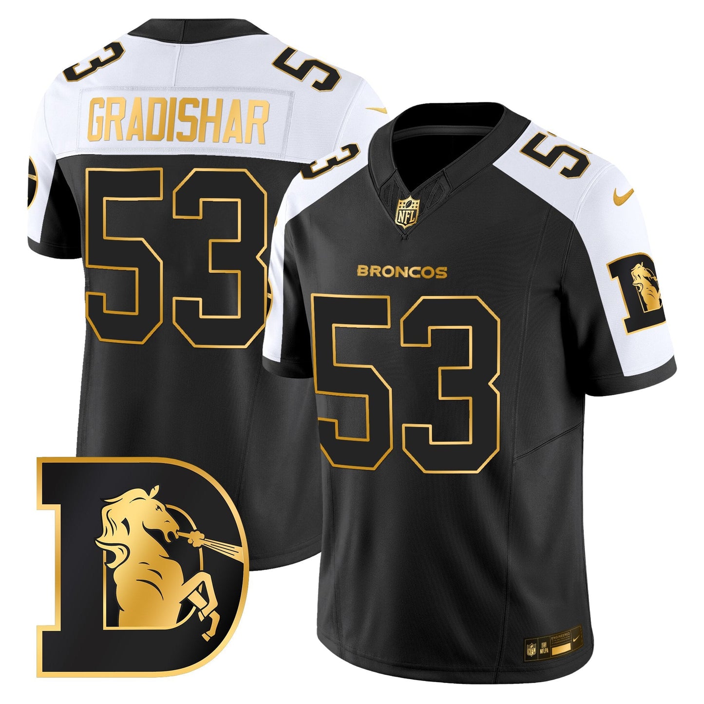 Men's Denver Broncos Throwback Gold Vapor Limited Jersey - All Stitched