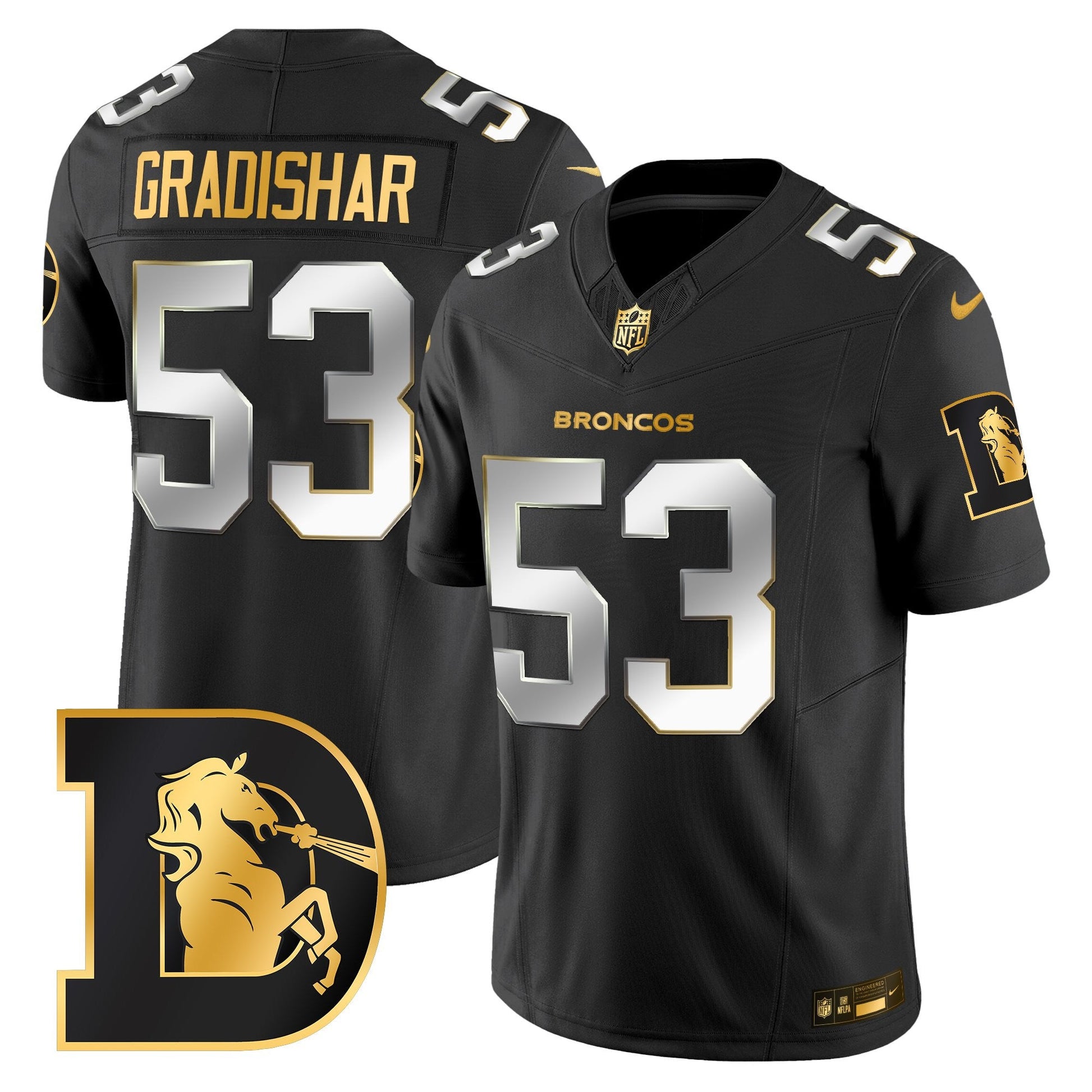 Men's Denver Broncos Throwback Gold Vapor Limited Jersey - All Stitched