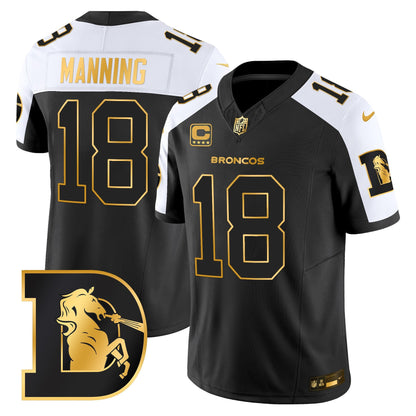 Men's Denver Broncos Throwback Gold Vapor Limited Jersey - All Stitched