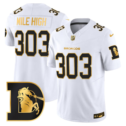 Men's Denver Broncos Throwback Gold Vapor Limited Jersey - All Stitched