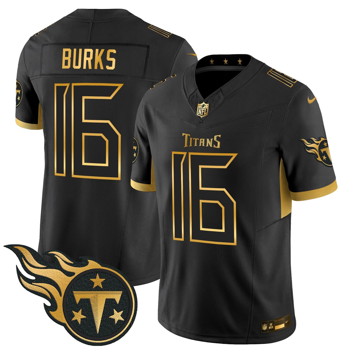 Men's Tennessee Titans 2025 Gold Vapor Limited Jersey - All Stitched
