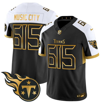 Men's Tennessee Titans 2025 Gold Vapor Limited Jersey - All Stitched