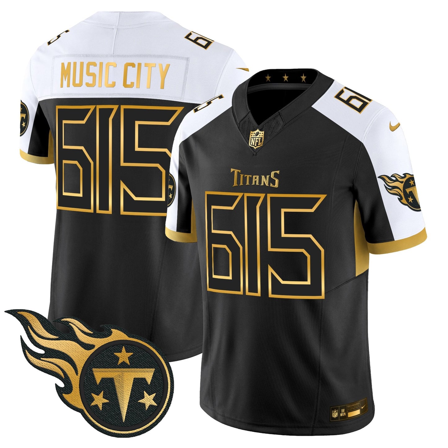 Men's Tennessee Titans 2025 Gold Vapor Limited Jersey - All Stitched