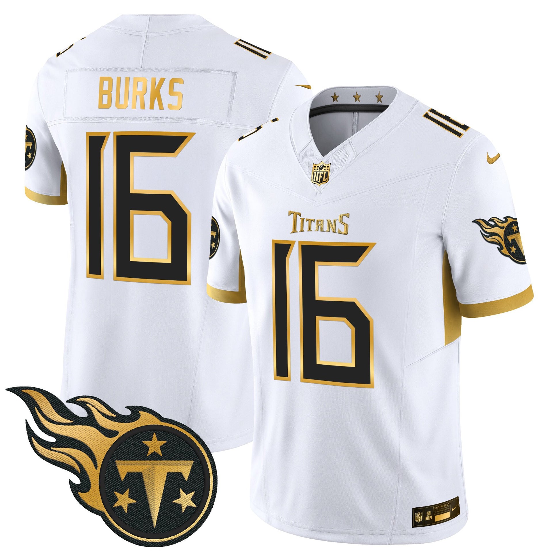 Men's Tennessee Titans 2025 Gold Vapor Limited Jersey - All Stitched
