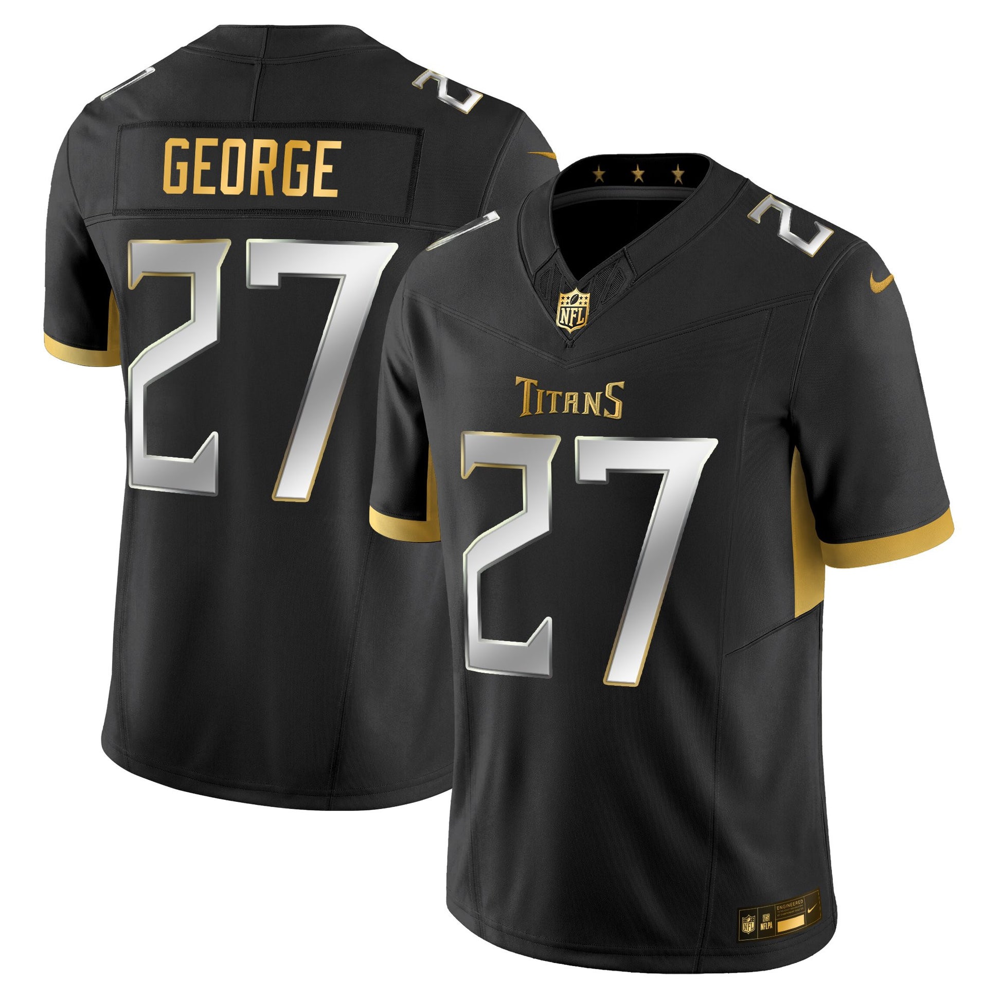 Men's Tennessee Titans 2025 Gold Vapor Limited Jersey - All Stitched