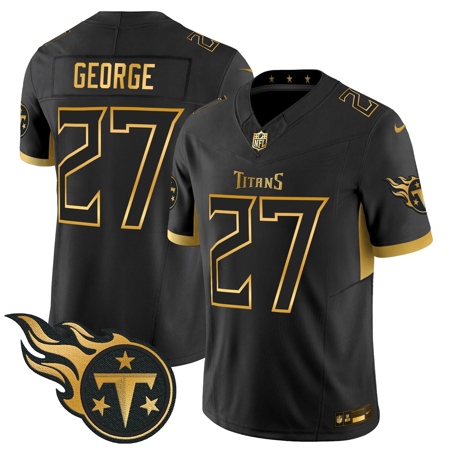 Men's Tennessee Titans 2025 Gold Vapor Limited Jersey - All Stitched