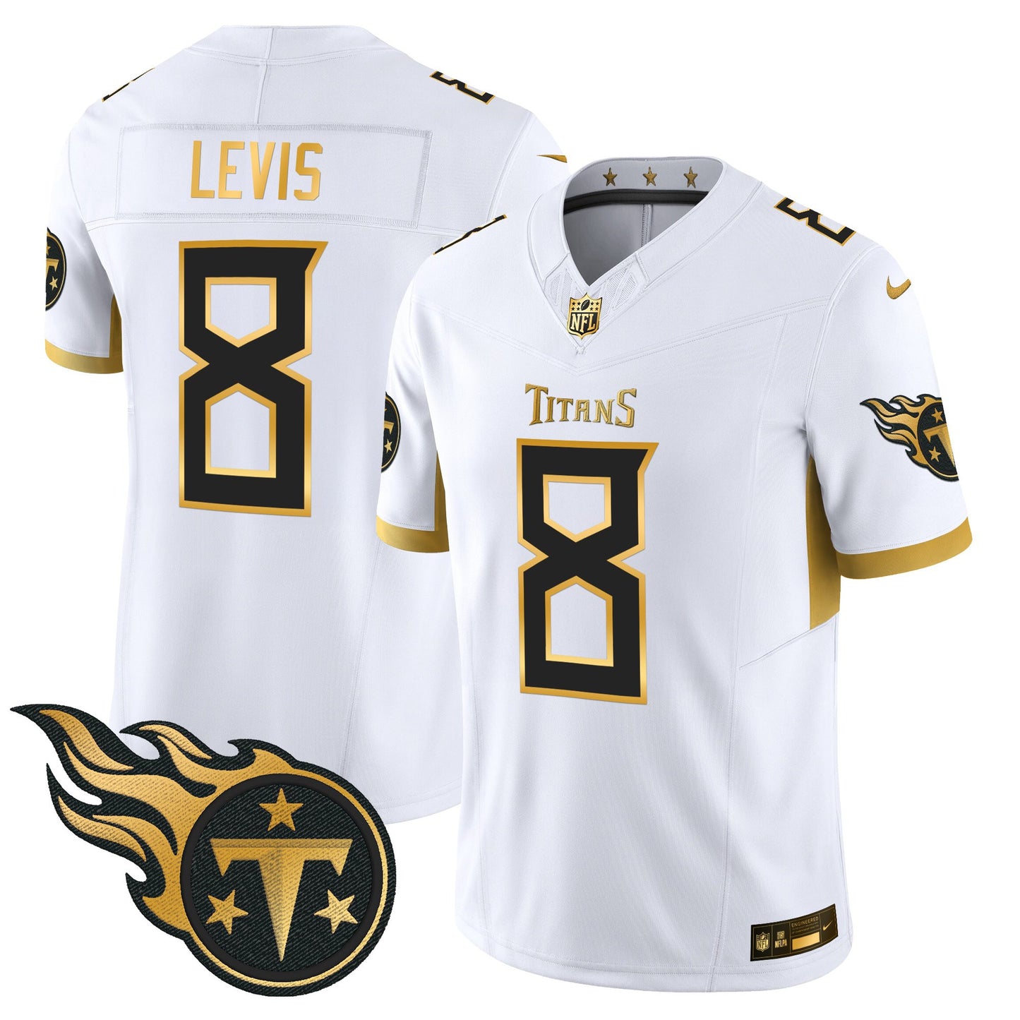 Men's Tennessee Titans 2025 Gold Vapor Limited Jersey - All Stitched