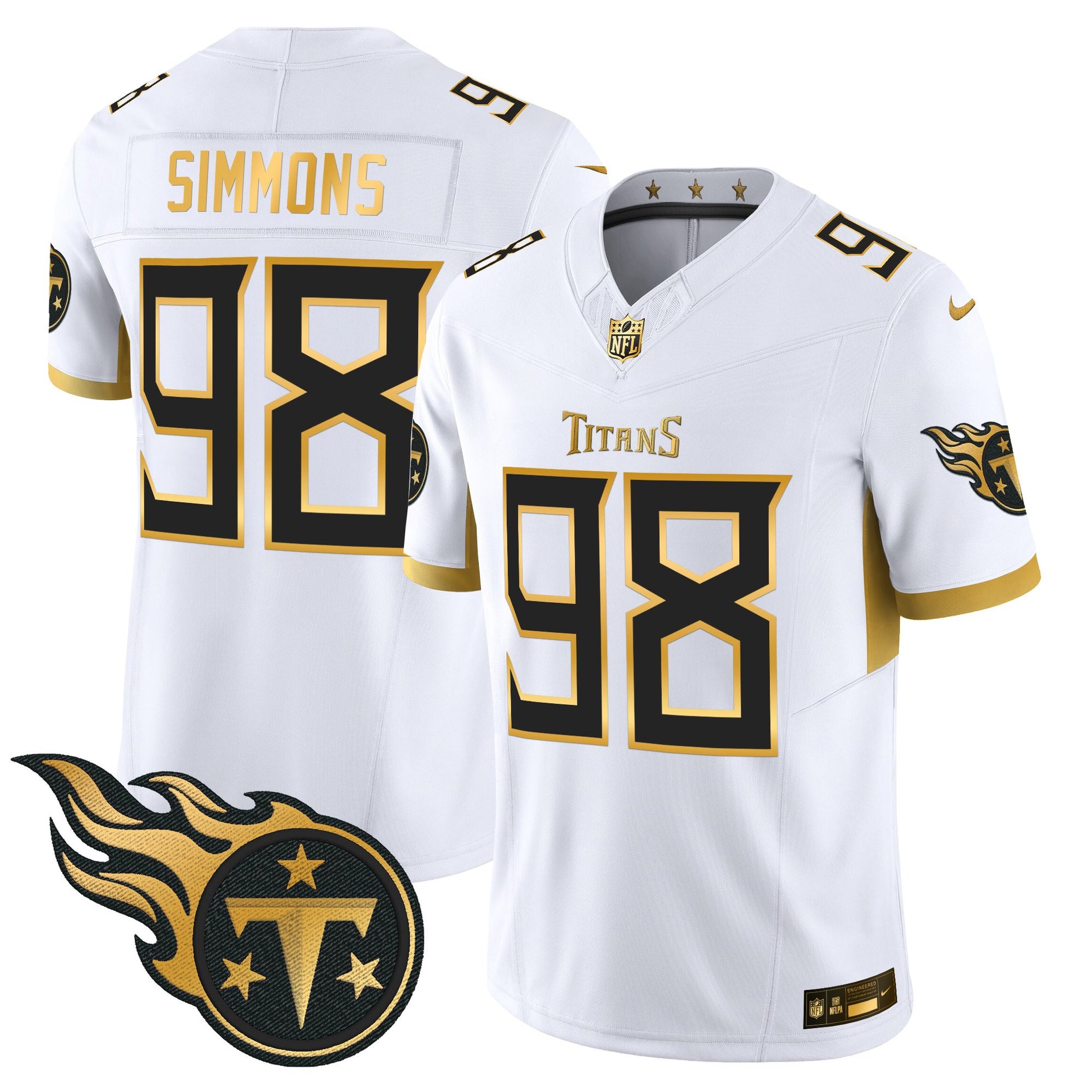 Men's Tennessee Titans 2025 Gold Vapor Limited Jersey - All Stitched