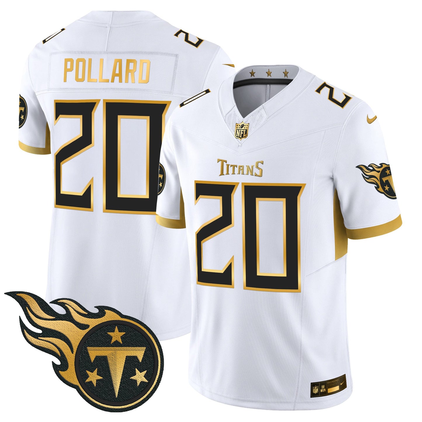 Men's Tennessee Titans 2025 Gold Vapor Limited Jersey - All Stitched