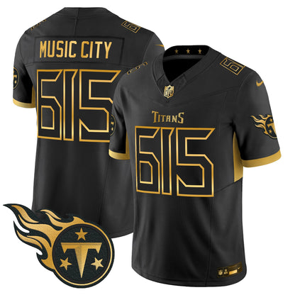 Men's Tennessee Titans 2025 Gold Vapor Limited Jersey - All Stitched