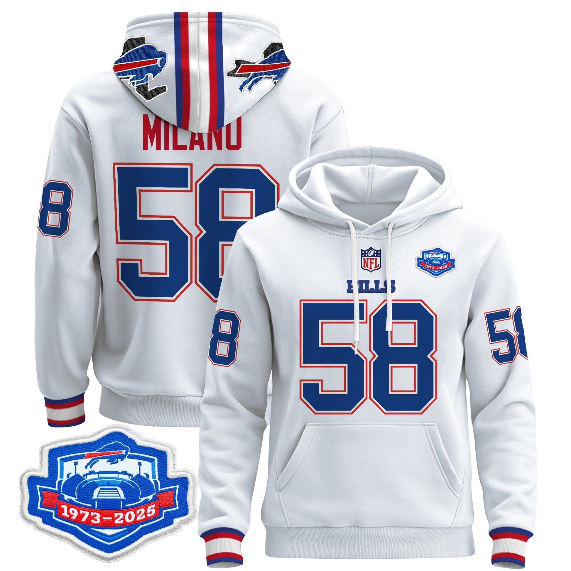 Men's Buffalo Bills 2025 Farewell Season Patch Pullover Hoodie - All Stitched