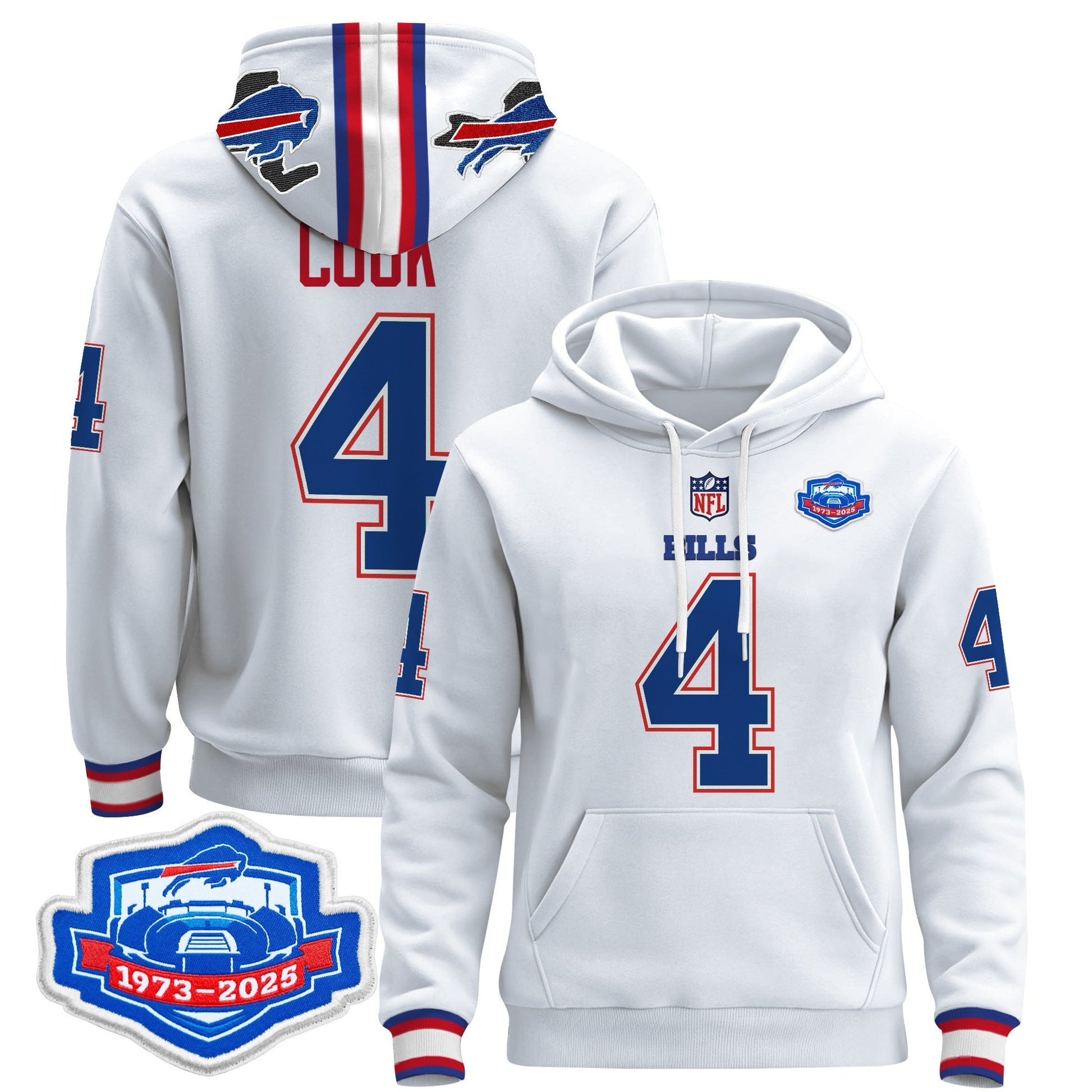 Men's Buffalo Bills 2025 Farewell Season Patch Pullover Hoodie - All Stitched