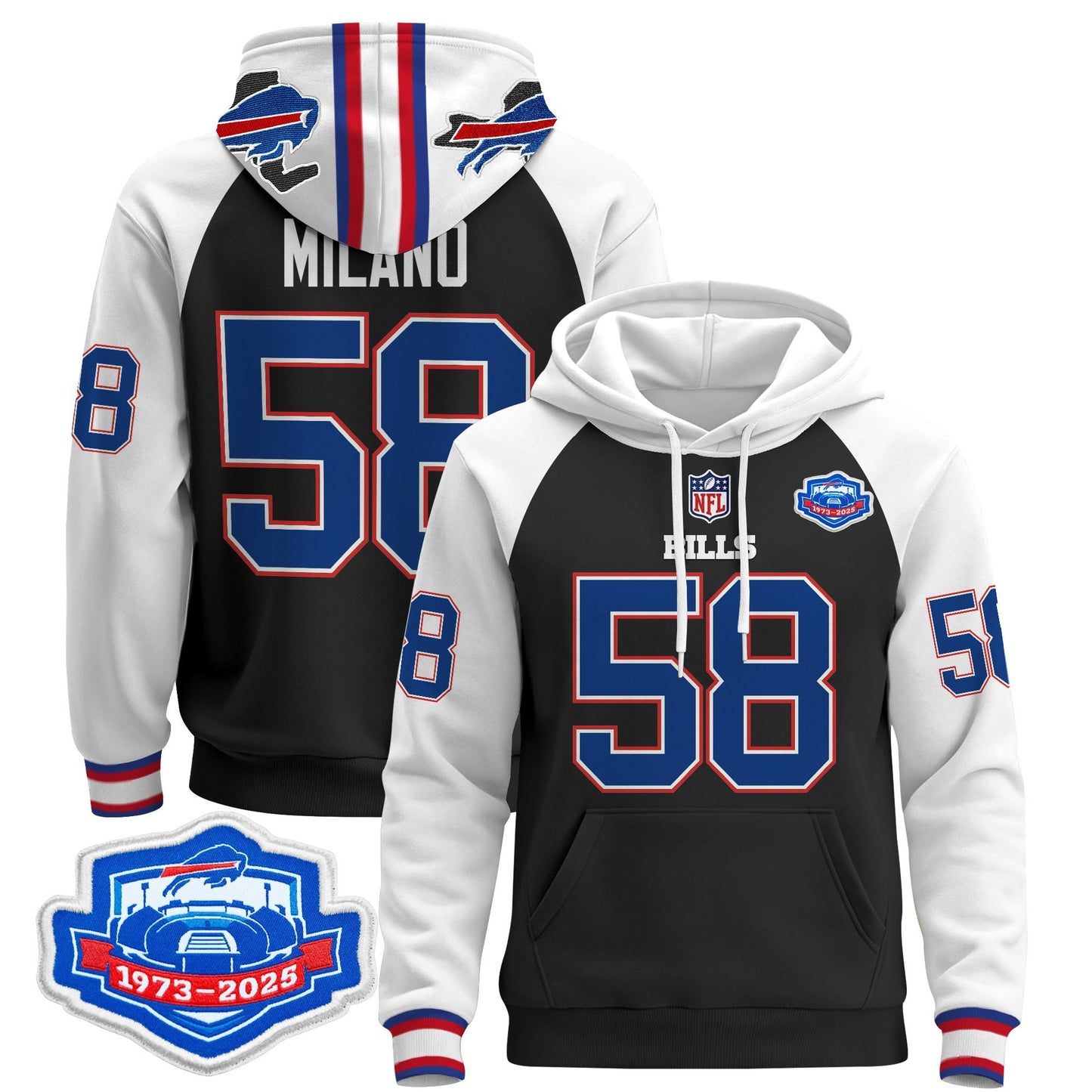Men's Buffalo Bills 2025 Farewell Season Patch Pullover Hoodie - All Stitched