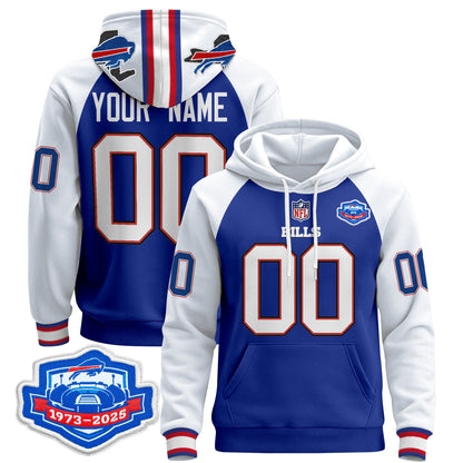 Buffalo Bills 2025 Farewell Season Patch Custom Pullover Hoodie - All Stitched