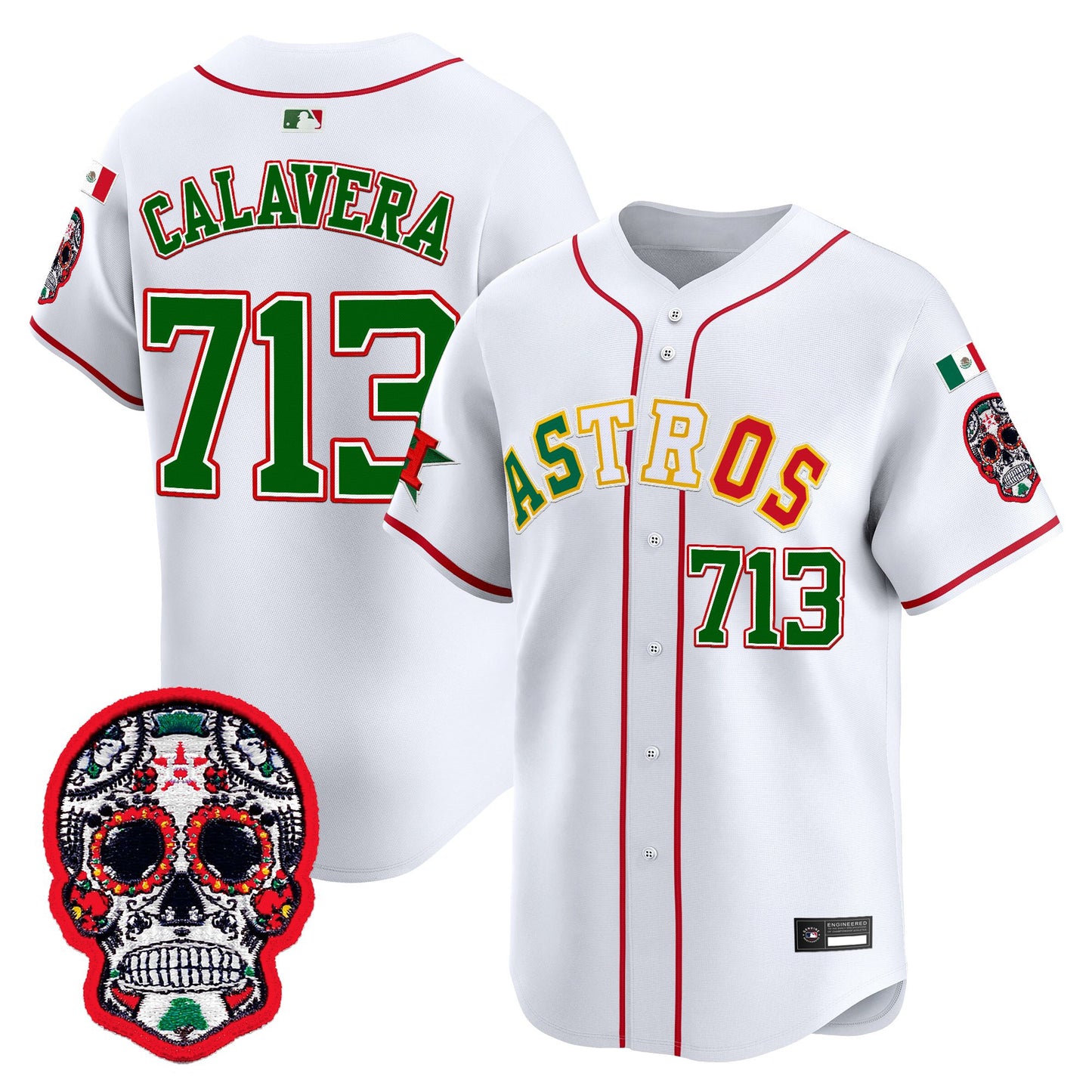 Men's Houston Astros Mexico 2025 'Día de los Muertos Edition' Vapor Premier Limited Jersey - All Stitched