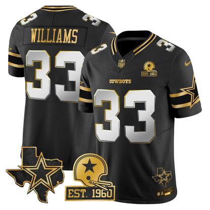 Men's Dallas Cowboys Est. 1960 & Texas Patch Gold Vapor Limited Jersey - All Stitched