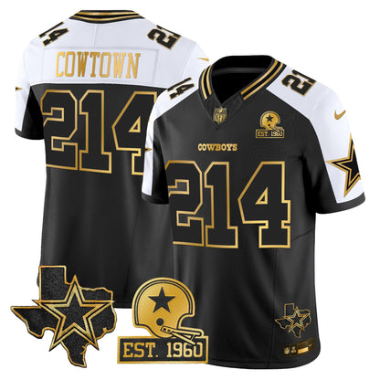 Men's Dallas Cowboys Est. 1960 & Texas Patch Gold Vapor Limited Jersey - All Stitched