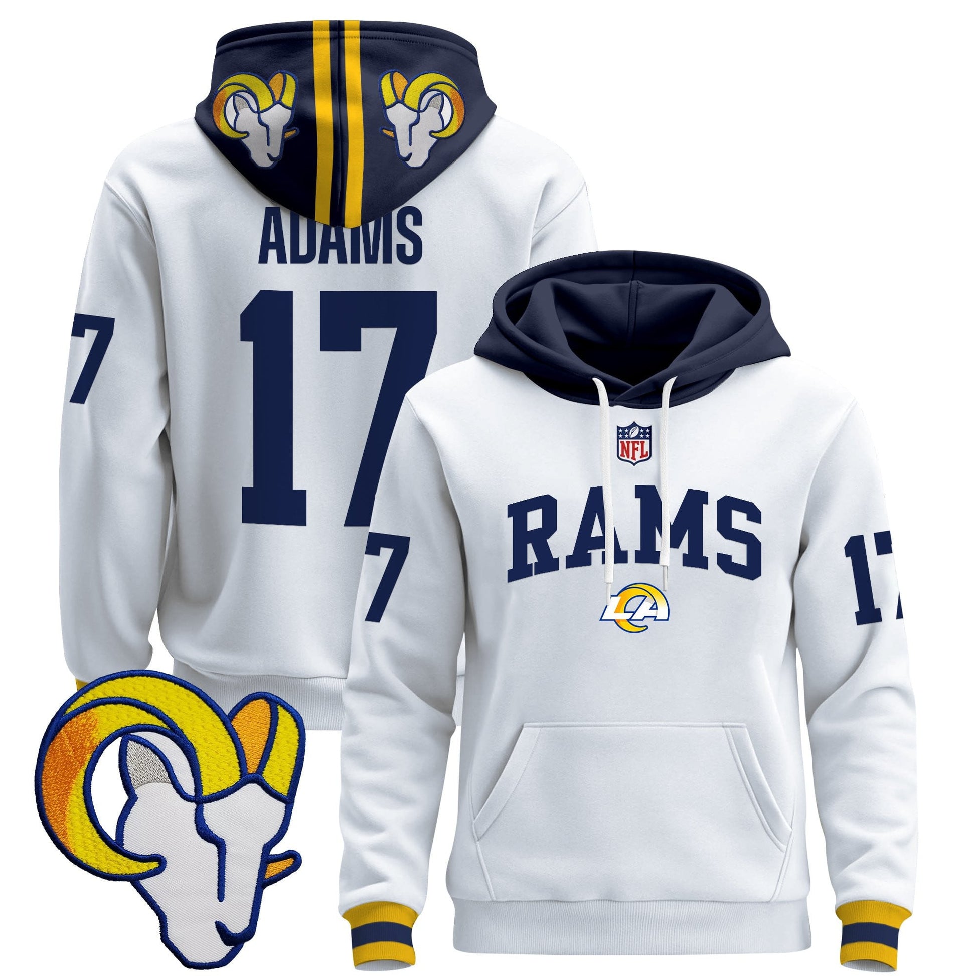Men's Los Angeles Rams 2025 Premium Pullover Hoodie V2 - All Stitched
