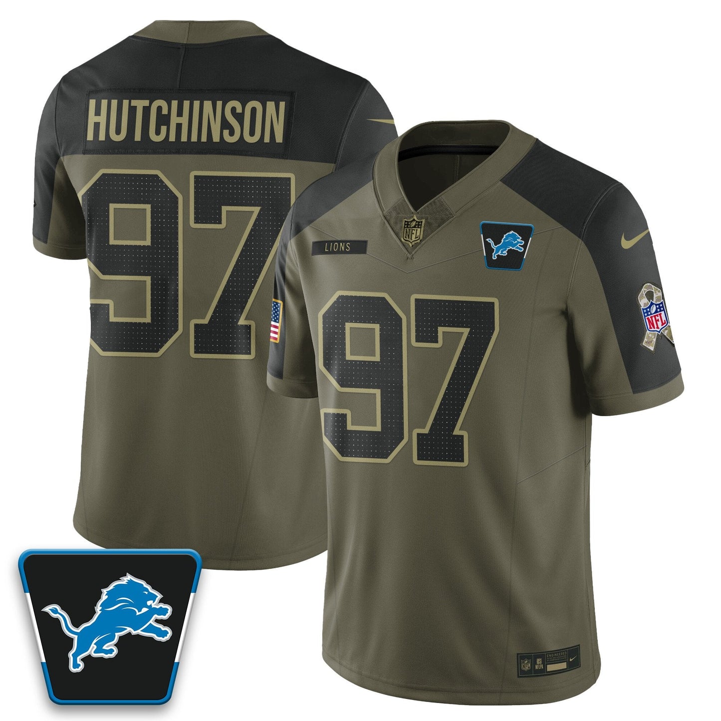 Detroit Lions 2025 Salute to Service Limited Jersey - All Stitched