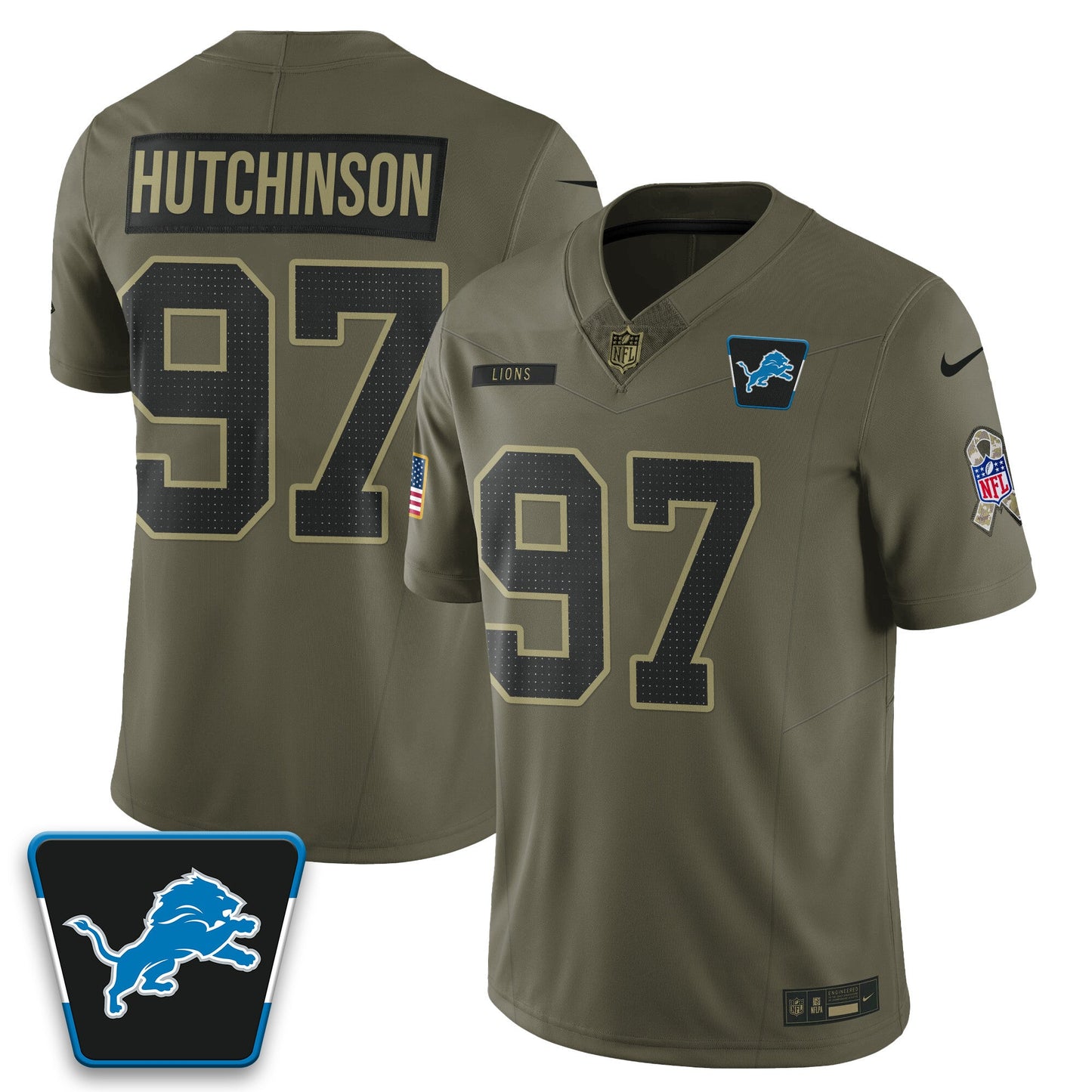 Detroit Lions 2025 Salute to Service Limited Jersey - All Stitched