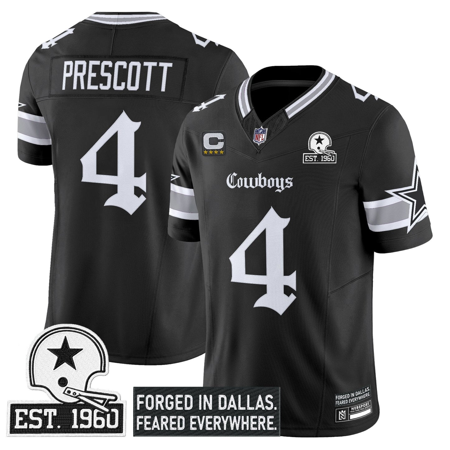 Men's Dallas Cowboys 'Gothic Lone Star Edition' Vapor Limited Jersey - All Stitched