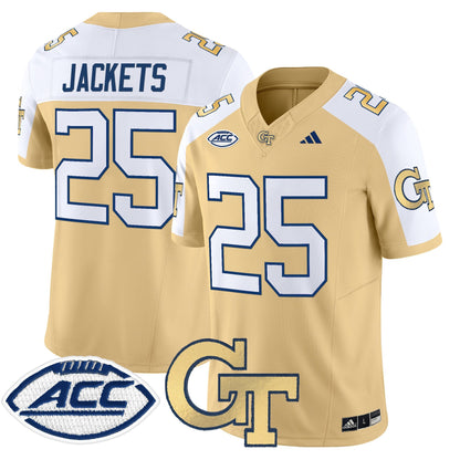 Men's Georgia Tech Yellow Jackets 2025 Vapor Limited Jersey - All stitched