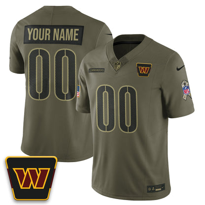 Custom Washington Commanders 2025 Salute to Service Limited Jersey - All Stitched