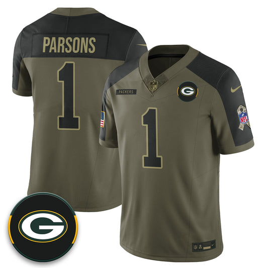 Green Bay Packers 2025 Salute to Service Limited Jersey - All Stitched