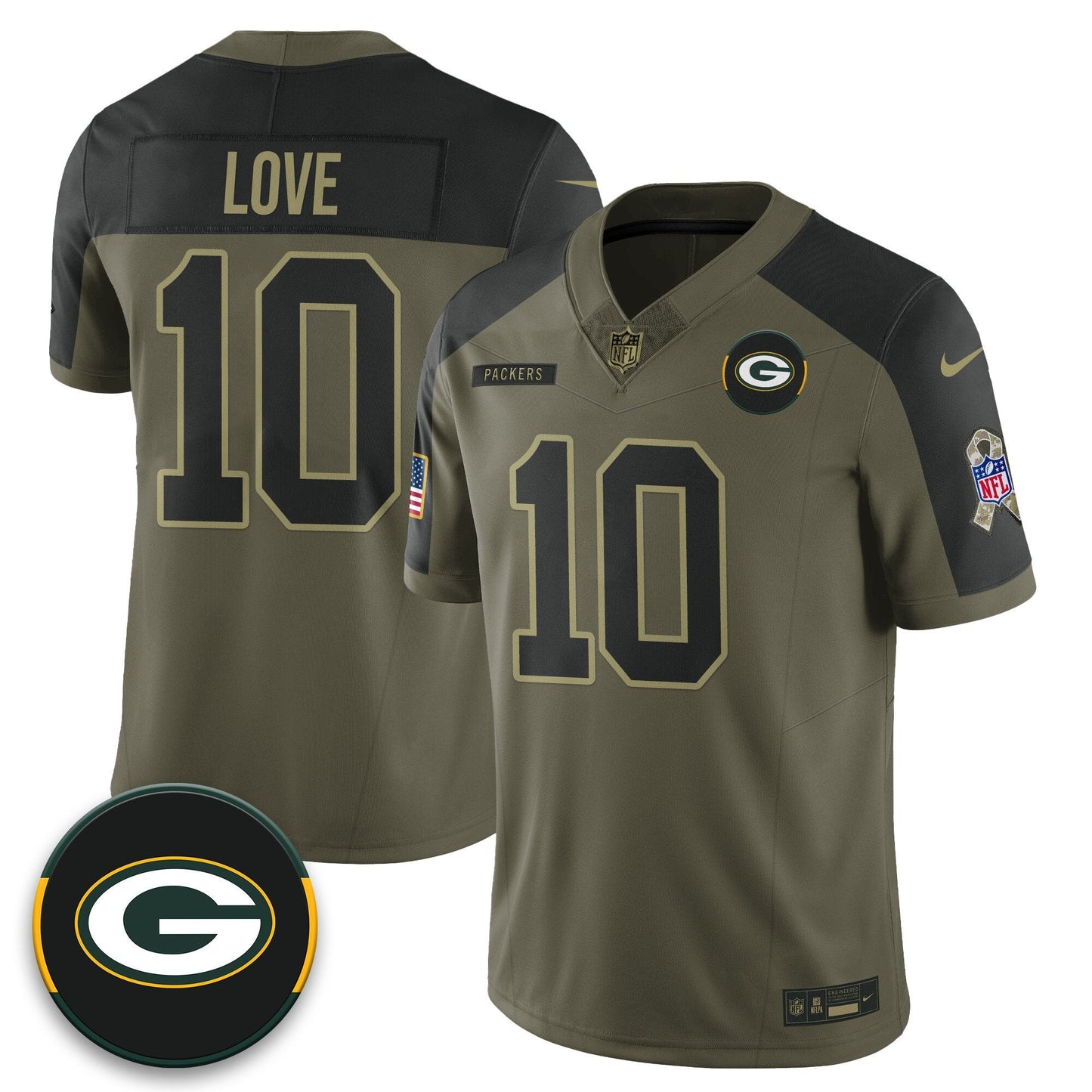 Green Bay Packers 2025 Salute to Service Limited Jersey - All Stitched