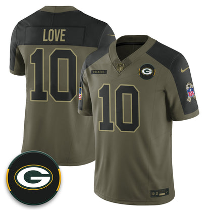 Green Bay Packers 2025 Salute to Service Limited Jersey - All Stitched