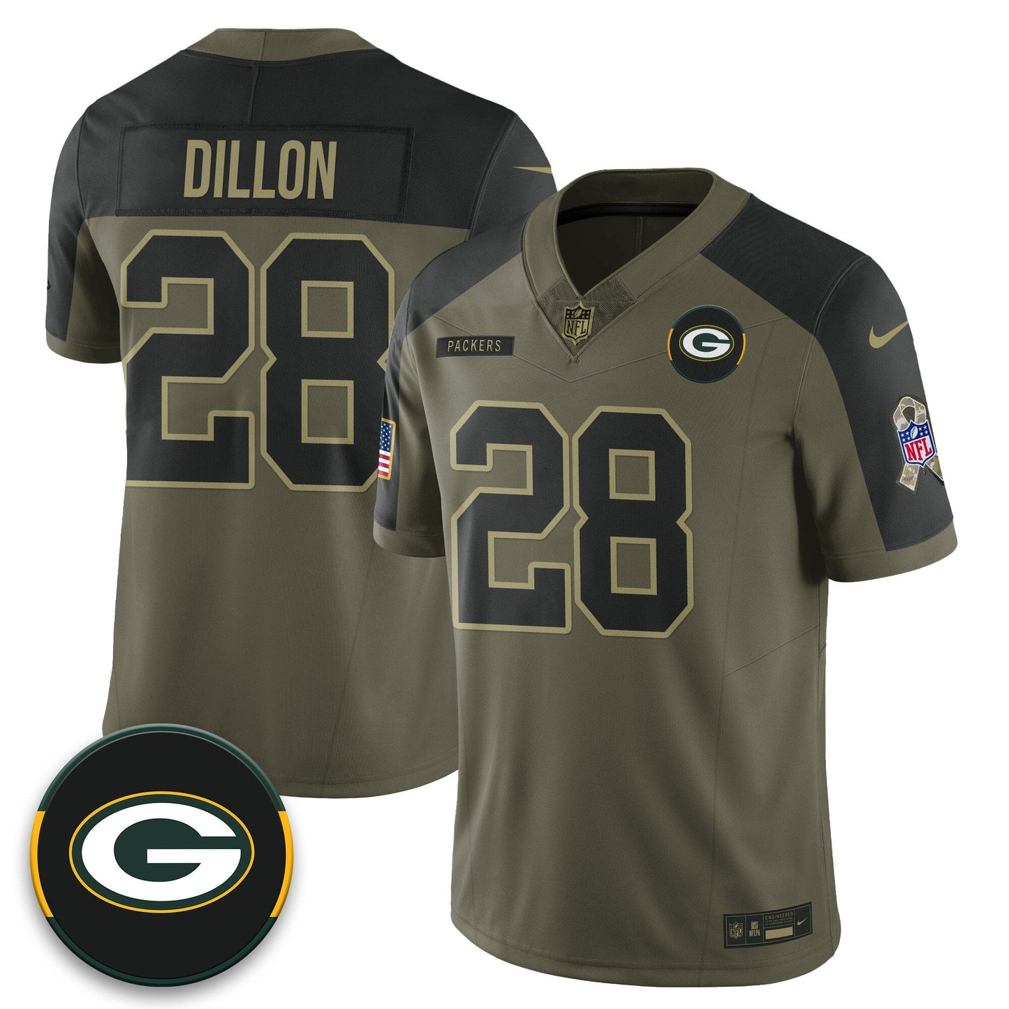 Green Bay Packers 2025 Salute to Service Limited Jersey - All Stitched