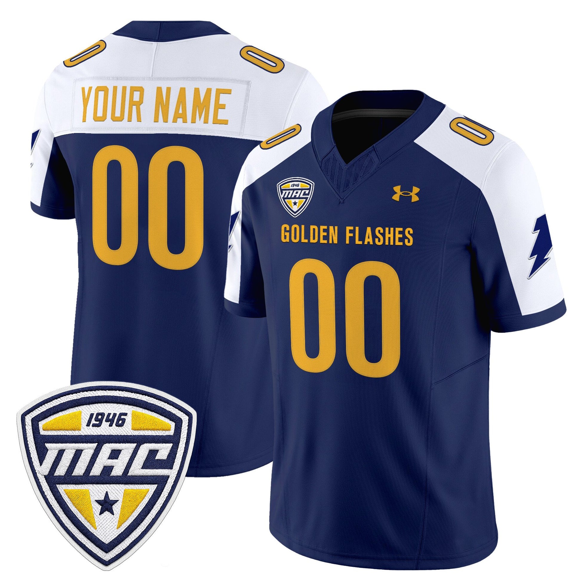 Kent State Golden Flashes 2025 Vapor Limited Custom Jersey - All Stitched
