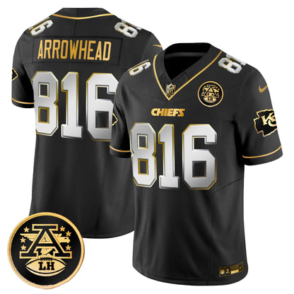 Men's Kansas City Chiefs 2025 Gold Vapor Limited Jersey - All Stitched