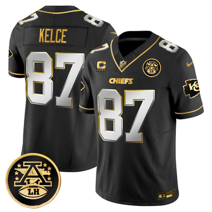 Men's Kansas City Chiefs 2025 Gold Vapor Limited Jersey - All Stitched