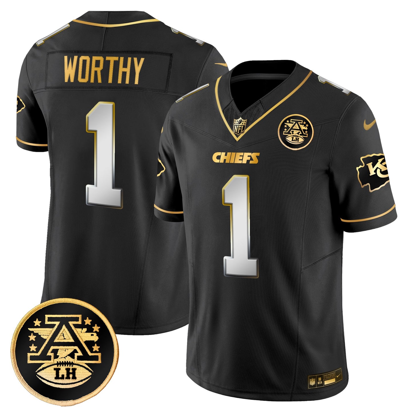 Men's Kansas City Chiefs 2025 Gold Vapor Limited Jersey - All Stitched