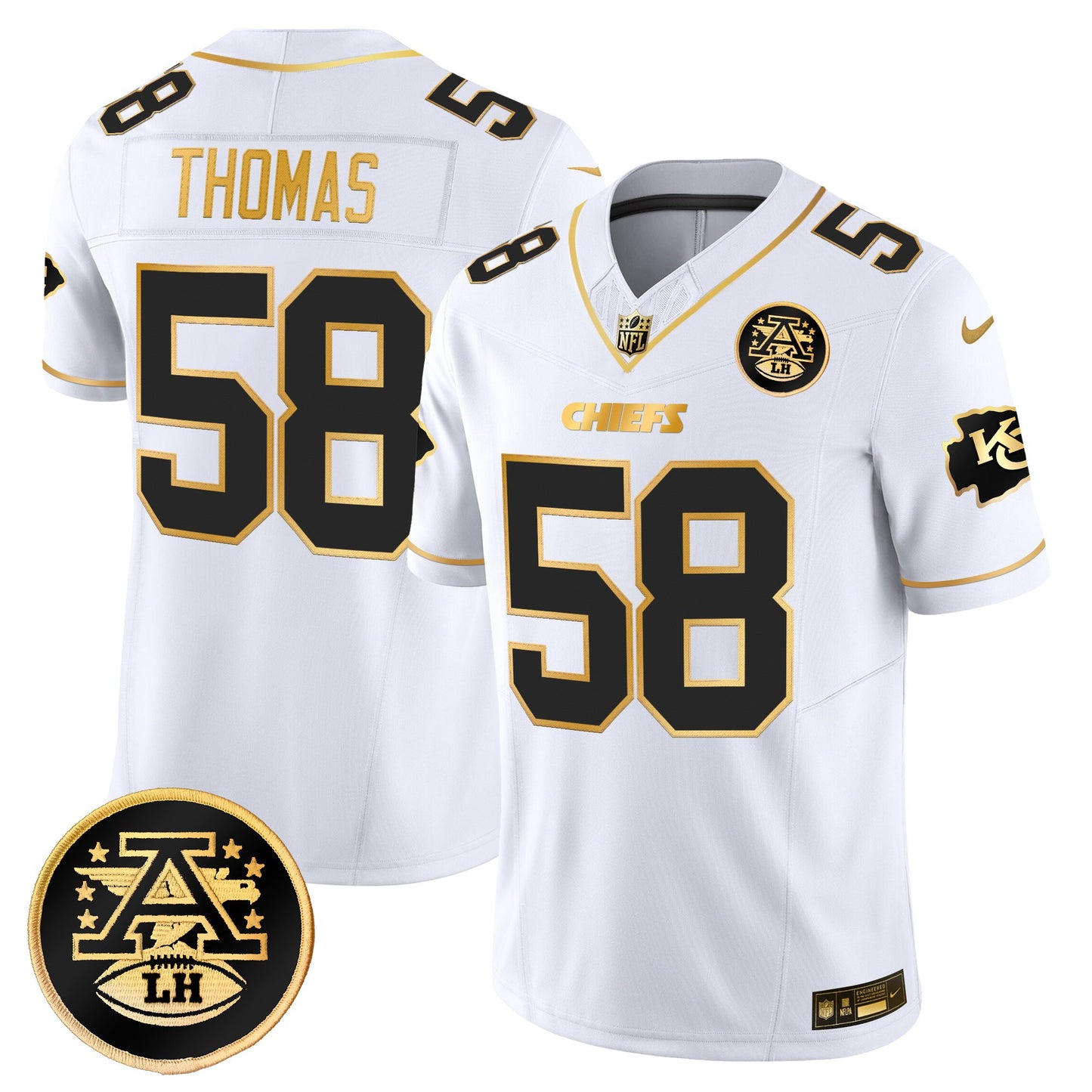 Men's Kansas City Chiefs 2025 Gold Vapor Limited Jersey - All Stitched