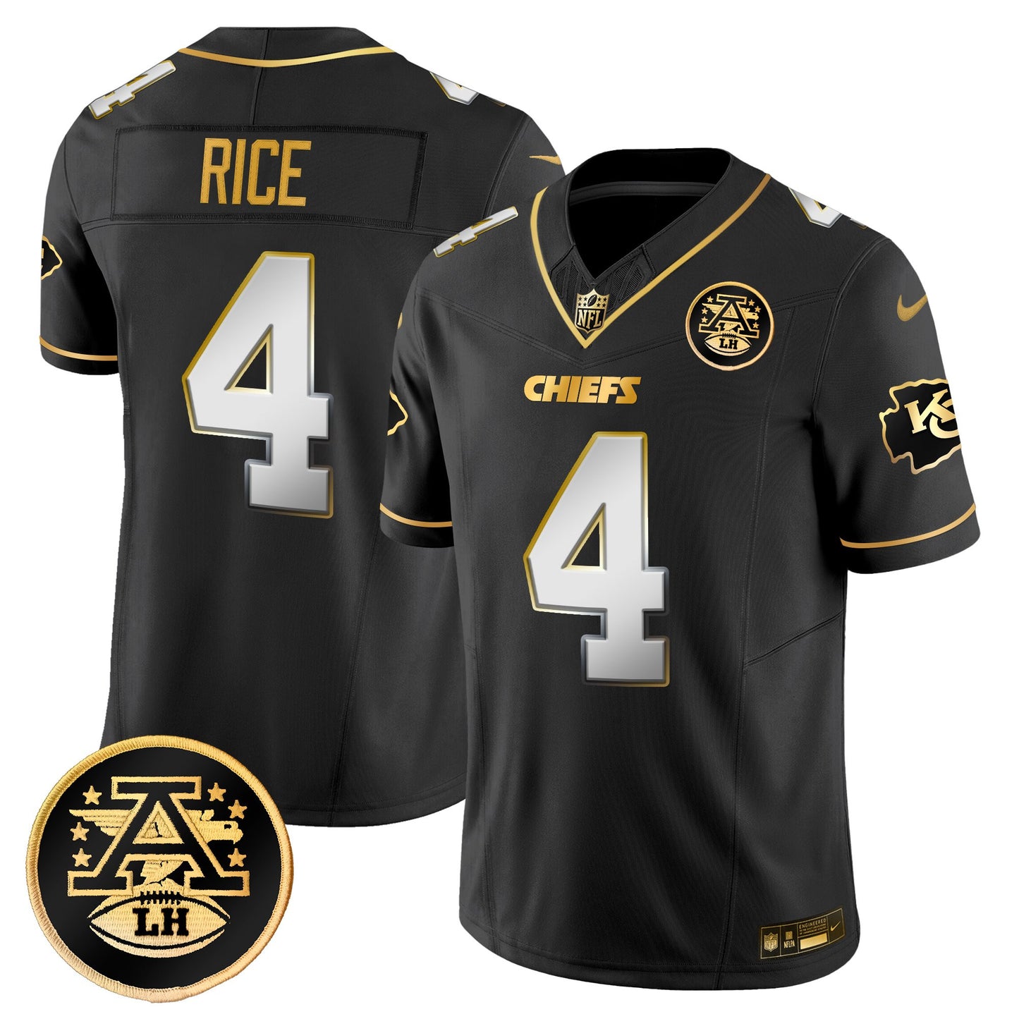 Men's Kansas City Chiefs 2025 Gold Vapor Limited Jersey - All Stitched