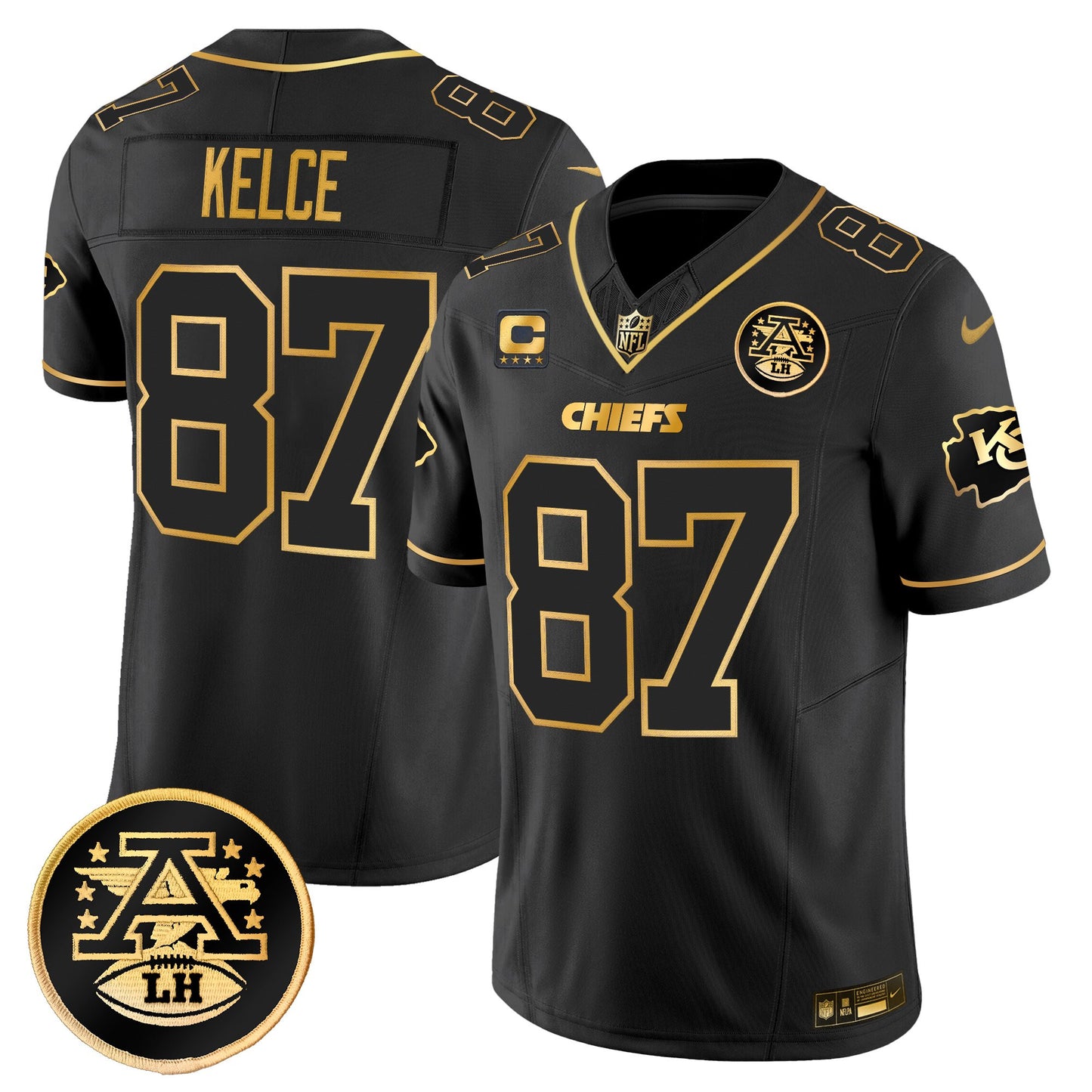 Men's Kansas City Chiefs 2025 Gold Vapor Limited Jersey - All Stitched